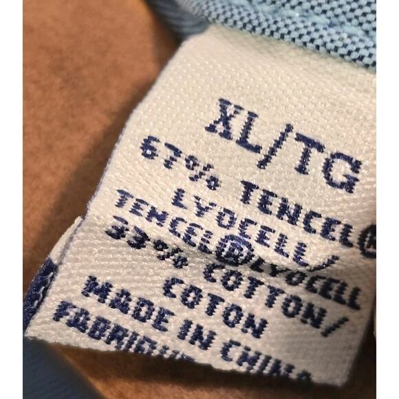 Tommy Bahama Shirt Mens XL Blue Short Sleece Button Up Striped Tencel - Picture 4 of 11